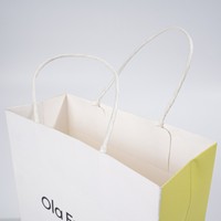 Sac cadeau blanc haut de gamme personnalisé avec ruban, poignée en corde de coton et nœud pour bijoux, cosmétiques, vêtements, sacs fourre-tout de magasin - Impression de logo
