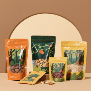 Sac en papier kraft imperméable de haute qualité avec fermeture éclair refermable, emballage alimentaire, sachet debout - Product Image 3