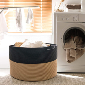 KUYUE Paniers de rangement <span class=keywords><strong>en</strong></span> corde de coton, grand <span class=keywords><strong>panier</strong></span> tressé pour le linge ou les jouets de bébé, <span class=keywords><strong>panier</strong></span> à couvertures, <span class=keywords><strong>panier</strong></span> pour <span class=keywords><strong>chien</strong></span> - Product Image 4