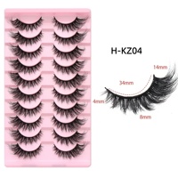 Cils Manga 10 Paires Faux Cils 3D Effet Vison Volumineux et Épingleux Étiquette Privée Logo Personnalisé Fournisseur de Cils