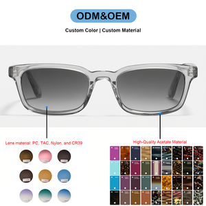 Lunettes <span class=keywords><strong>de</strong></span> <span class=keywords><strong>soleil</strong></span> polarisées Lmamba Classic Vintage, design rectangulaire, UV400, logo personnalisé, acétate <span class=keywords><strong>de</strong></span> haute qualité, pour hommes et femmes - Product Image 2