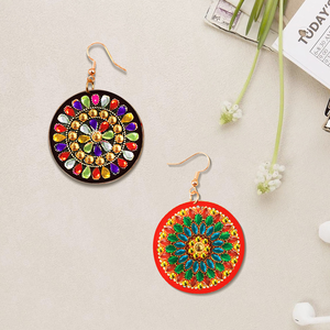 DIY <strong>Hobby</strong> <strong>Crafts</strong> Printed Diamond Embroidery Painting Keychains Made From Crystal Features Floral Subjects - Product Image 5