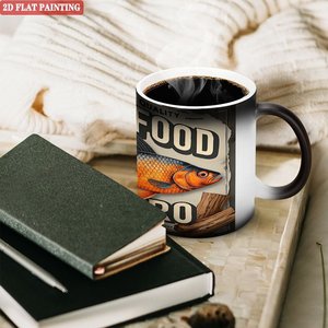 Mug magique classique à bord rond lisse en céramique sensible à la chaleur de 11 oz - Product Image 3