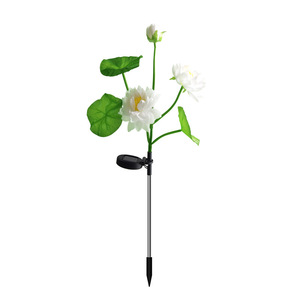 Lampes solaires de jardin en forme de fleur de lotus, LED, étanches, pour la décoration extérieure de la cour et du patio, lampes à piquet alimentées par l'énergie solaire - Product Image 5