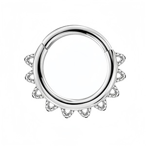 Anillo de Nariz de Acero Inoxidable con Flor DQ00116, Joyería de Titanio para Perforaciones de Nariz - Product Image 1