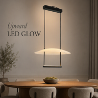 Lustre LED en acrylique, luminaire suspendu, abat-jour transparent givré, noir, salle à manger, îlot de cuisine, E26, hauteur réglable, moderne