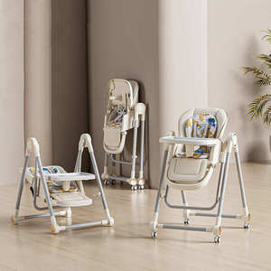 Chaise haute multifonctionnelle 3 en 1 pour bébé, dossier et hauteur réglables, avec plateau repas pour nourrissons - Product Image 5