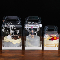Boîte à gâteau transparente en plastique, sans colle, à assembler, pour petits gâteaux