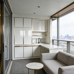 <span class=keywords><strong>Mobile</strong></span> da Balcone in Alluminio Effetto Vimini con Telaio in Metallo, Resistente all'Acqua, per <span class=keywords><strong>Bagno</strong></span> e Stile Resort Tropicale - Product Image 2