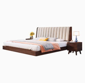 Marco <span class=keywords><strong>de</strong></span> cama <span class=keywords><strong>de</strong></span> madera maciza nórdica Simple moderno doble dormitorio principal estancia en casa Hotel en línea rojo con función <span class=keywords><strong>de</strong></span> almacenamiento - Product Image 2