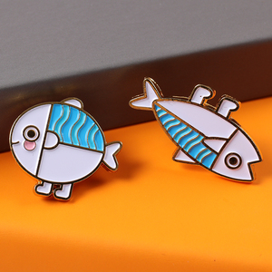 Customized Lapel Enamel Pin Free Sample Metal Round Badge Cheap Designer Sea Star Milk <strong>Tea</strong> Brooches and Pins Pins <strong>Set</strong> - Product Image 6