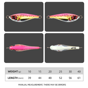 10g 15g 20g 25g 30g 40g gabarit de pêche en eau salée gabarits en métal peu lent gabarit Jack UV lumière rivage basse leurre de pêche - Product Image 2