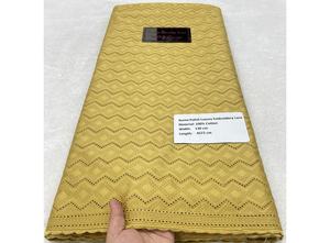 Tela de Encaje Africana de Alta Calidad, Tela de Encaje de Algodón Pulido, Color Azul Cielo, 5 Yardas para Ropa Masculina Nigeriana - Product Image 5