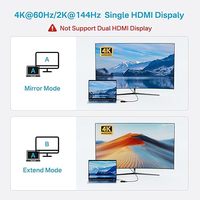 Hub USB-C 6-en-1 10 Gbit/s, Station d'Accueil 4K 60Hz HDMI, Charge PD 100W, Répartiteur de Données 3 USB-A et USB-C pour MacBook, Ordinateur Portable et PC