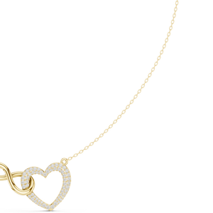 Premium Quality Diamond Infinity Heart Interlocking Pendant <b>Necklace</b> for <b>Couples</b> and Women Jewelry for Export Selling Price - Product Image 1