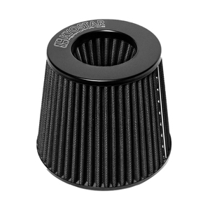 厂家直销通用铝3英寸空气过滤器3英寸颈部6英寸高度黑色红色赛车游戏进气过滤器 - Product Image 1