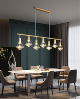 Lámpara colgante de techo de araña de cristal en forma de diamante moderna personalizable para escalera, dormitorio, mesa de comedor
