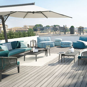 Sofá de jardín de teca para exteriores de madera maciza moderna de alta calidad para todo tipo de clima, muebles de patio con una sola otomana para hoteles - Product Image 1