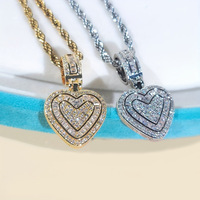 Collier pendentif amour en laiton plaqué or 18 carats Xunyu Classic avec chaîne de pull pour cadeau unisexe