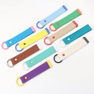 Custom <b>Name</b> Tag Key <b>Ring</b> Colorful Alloy Silicone Wrist Lanyard Blank Canvas Keychain for Luggage Strap Perfect Gift for Birthday - Product Image 6
