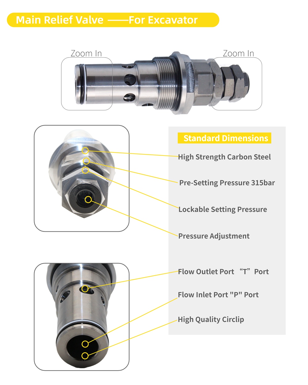 ELIC ZX330-5 Relief Valve - Durable & Reliable Performance