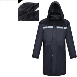 Imperméable léger de haute qualité avec rayures réfléchissantes Imperméable de police Vêtements de pluie de travail avec veste de pluie longue réfléchissante - Product Image 4