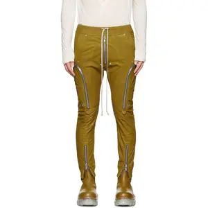 High quality latest fashion design custom leather khaki lambskin pants men