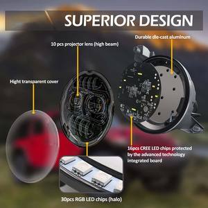 ไฟหน้า N2ขนาด9นิ้วพร้อม DRL และ Halo ที่ออกแบบมาโดยเฉพาะสำหรับ2018 + JEEP Wrangler <span class=keywords><strong>JL</strong></span> & 2020 + JEEP Gladiator JT - Product Image 5