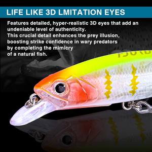 Esche artificiali rigide FJORD Minnow Swimbait 120mm 26g/140mm 37g, affondamento lento, lancio ultra lungo, per trota e persico di fiume - Product Image 4