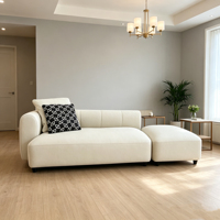 Ensemble de canapé-lit moderne et relaxant en cuir véritable, écologique, avec rembourrage en éponge durable, design carré pour un confort de longue durée