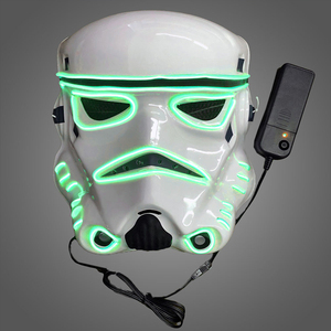 Costume d'Halloween Masques à thème de film Masque de casque de Stormtrooper Death Trooper Décoration de fête Masque clignotant EL LED