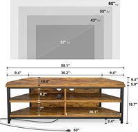 Moderno Soporte de TV Esquinero de Madera Ecológica con Tomacorriente y Gabinetes de Almacenamiento, Consola de TV para Sala de Estar, Compatible con Televisores de 55-59 Pulgadas