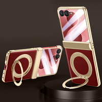 Étui de téléphone pliable Z Flip 8 en similicuir avec placage antichoc, design sportif, support rotatif à 360° pour Z Flip