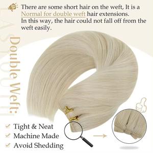 Bonne qualité prix usine 613 blond tissage brut brésilien Remy cheveux faisceaux cuticule aligné vierge indien ruban vague naturelle - Product Image 5