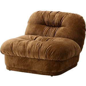 Sillón Redondo Estilo Vintage Tipo Bagel, Color Marrón Arce, Relleno de Espuma, para Decoración del Hogar - Product Image 5