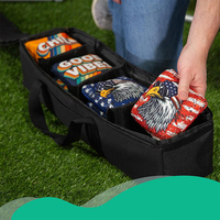 Sac de transport carré noir pour jeu de Cornhole, pratique, avec 4 compartiments séparés, organisateur de rangement pour jouets de plage unisexe