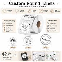 Autocollant d'emballage circulaire personnalisé pour marque de boulangerie, impression de logo, autocollant en vinyle auto-adhésif, imperméable, étiquette ronde pour sceller les aliments, rouleau d'autocollants
