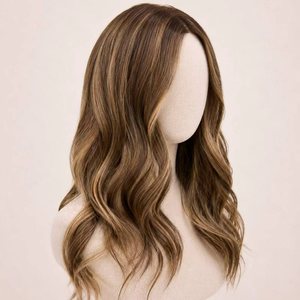 Pelucas de Cabello Humano Virgen Brasileño con Cierre Frontal de Encaje 13x4, <span class=keywords><strong>Balayage</strong></span> Marrón Miel Rubio, Pre-arrancadas, Sin Pegamento, Ondas Corporales - Product Image 3