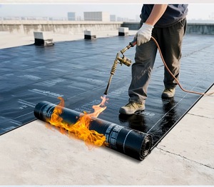 Membrane d'étanchéité en <span class=keywords><strong>bitume</strong></span> modifié SBS, directement de l'usine, avec renfort en polyester, durable, pour la protection des toitures et des fondations - Product Image 2