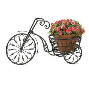 Support de plante en fer chromé de style parisien, tricycle durable, vintage, terrasse, nostalgique, vélo, décoration de jardin à domicile - Product Image 1