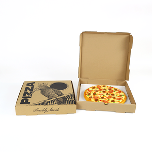 Boîtes d'emballage alimentaire jetables en carton brun pour pizzas <span class=keywords><strong>maison</strong></span>, personnalisables avec logo, vente en gros - Product Image 1