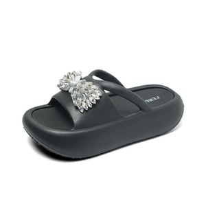 Rhinestone <b>Bow</b> Thick Platform One Band <b>Sandals</b> Women Beach Outdoor Footwear - Product Image 6