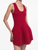 Couleur unie Design minimaliste sans manches encolure carrée fines bretelles construites longues femmes robe en tricot été
