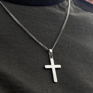 Inspire takı 18k altın çapraz kolye kolye takı Mens kolye haç ile küba zincir kolye toptan özel - Product Image 4