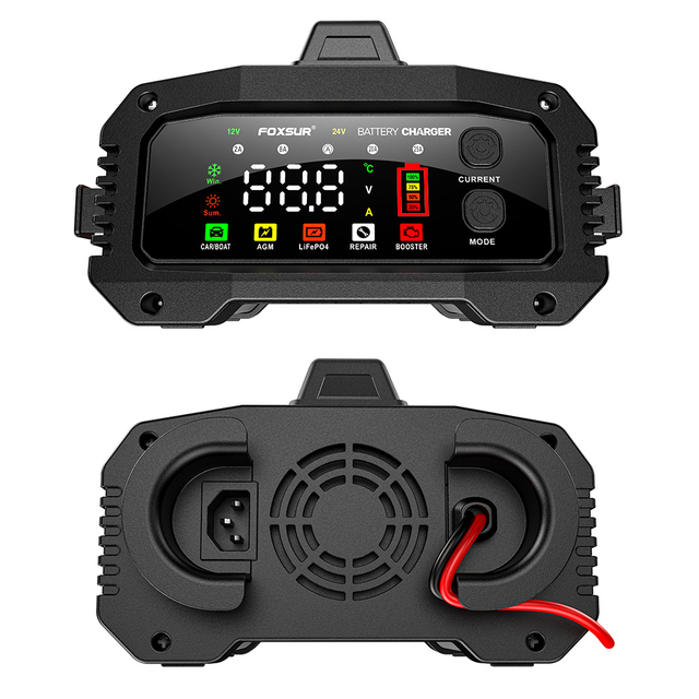 New Model 24V 12V Battery Charger 25A Automatic Universal LiFePO4 Lead-Acid Pulse Maintenance Car Battery Charger