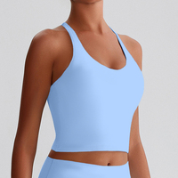 ABX8001 Ropa para exteriores Ropa de fitness ajustada Deportes delgados Running Crop Tank Cómoda banda elástica Tops sin mangas para mujeres