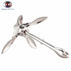Mirror Polished Shipping Marine Hardware Fiffings Stainless Steel Grapnel Folding Anchor