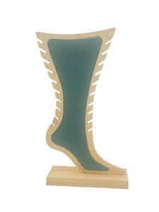 Cadena de Tobillo de Madera de Bambú con Forma de <span class=keywords><strong>Pie</strong></span> Creativo, Soporte de Exhibición, Soporte de Terciopelo, Organizador de Almacenamiento, Accesorio de Estante - Product Image 4