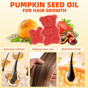 Complément alimentaire à base de graines de citrouille et de palmier nain Biokom en gommes pour la croissance des cheveux et la santé de la peau - 4000 mg par portion - Product Image 5