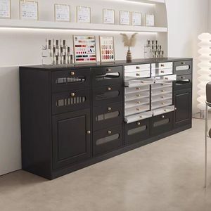 Muebles de Salón, Gabinetes de Almacenamiento de Cosméticos con Acabado en Aceite Jia, Vitrina de Exhibición Multicapa con Cajones - Product Image 1
